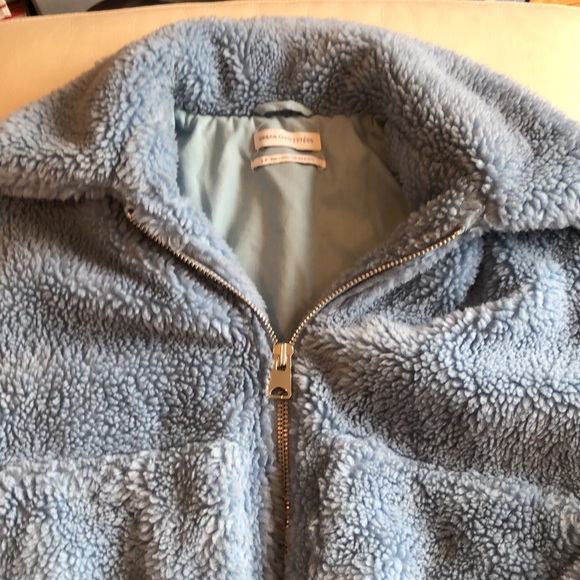 Urban Outfitters light blue fuzzy fleece jacket - Picture 3 of 7